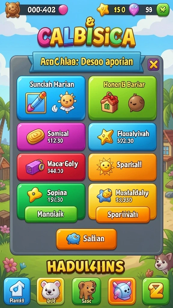 Variasi karakter dan item yang beragam.