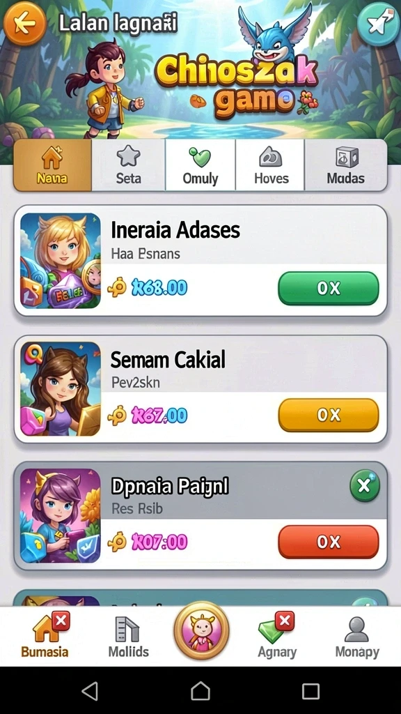 Tampilan menu utama yang intuitif dan menarik.