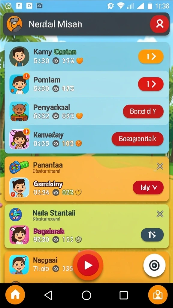 Tangkapan layar mode karakter yang beragam.