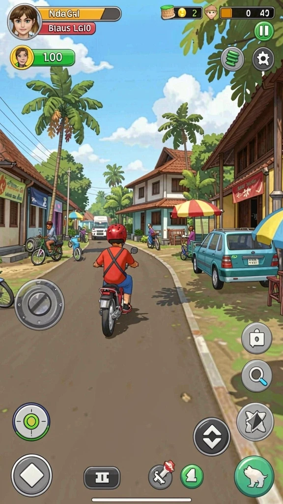 Tampilan karakter dengan desain menarik dan unik.